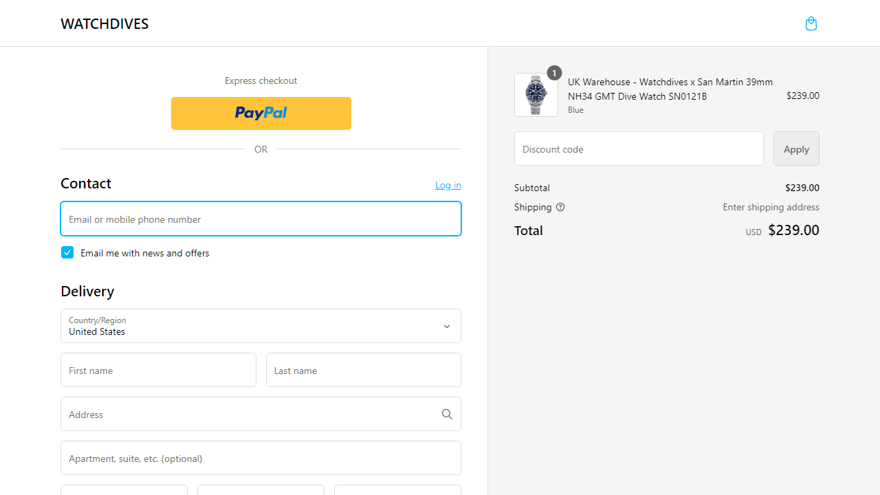 How to apply Watchdives coupon code